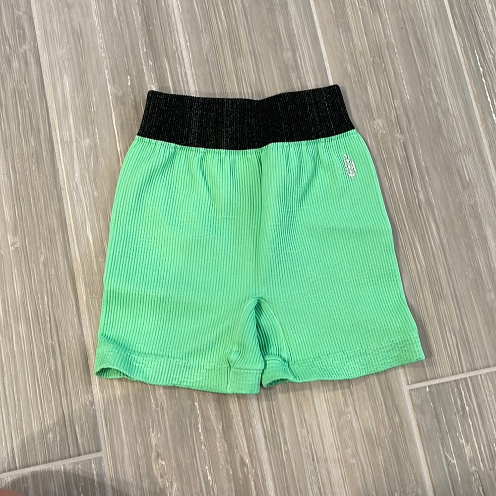 Free People size Small, green ribbed biker shorts - Picture 4 of 7